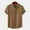 Khaki, variant on Floenr Mens T Shirts,Men Casual Solid Buttons Beach Double Pocket Turndown Short Sleeve Shirt Blouse