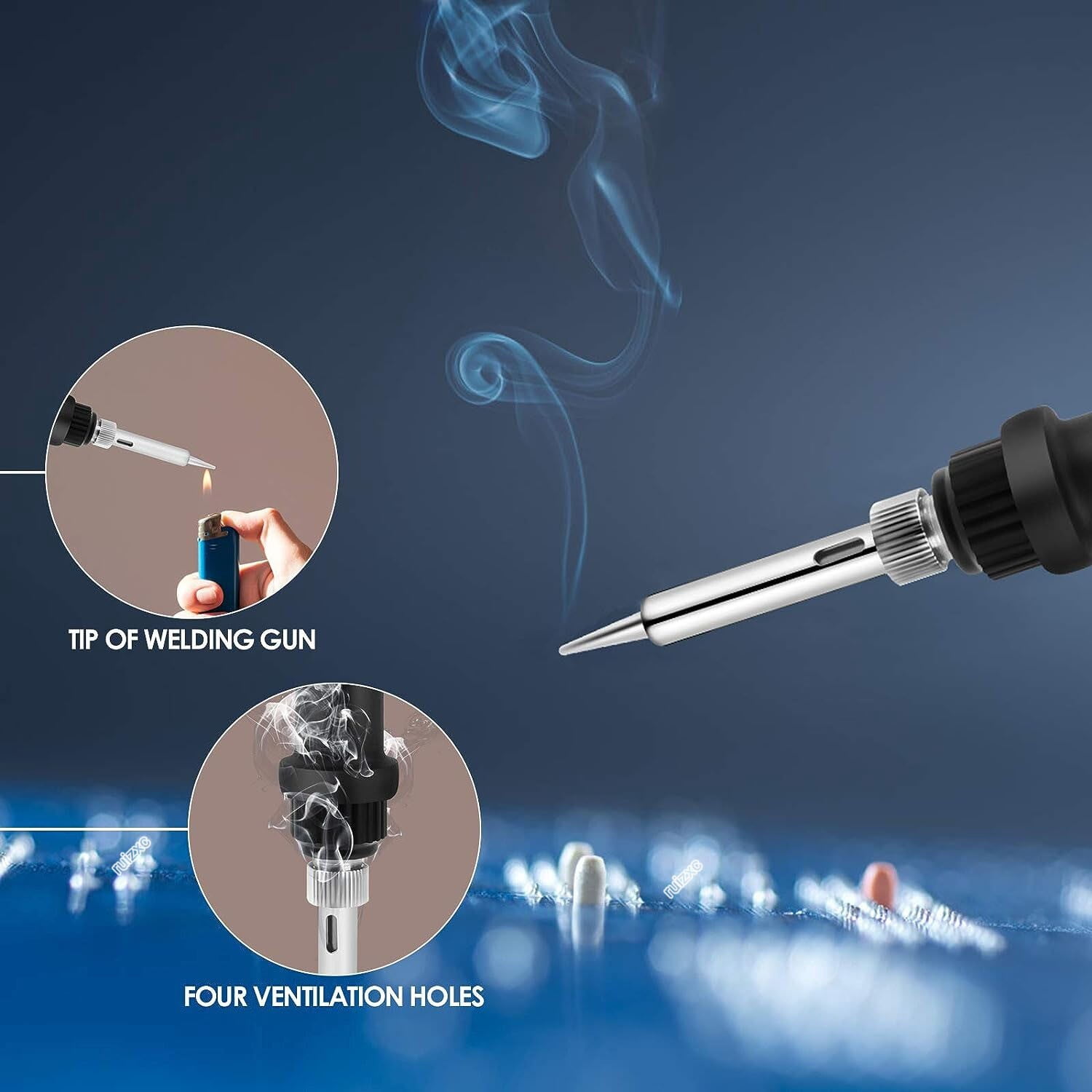 19 PCS Electric Soldering Iron Kit, 80W Adjustable Temperature Digital Display Repair Soldering Tool Electronic Circuit Board Precision Welding Small Tool Kit