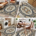thumbnail image 5 of 3'x5' Area Rugs, Orange Blue Boho Indoor Outdoor Area Rug for Living Room Bedroom, Southwestern Geometric Vintage Ethnic Washable Bathroom Rugs Kitchen Floor Carpet Mats Home Decor Aesthetic, 5 of 8