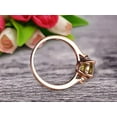 thumbnail image 6 of Champagne Diamond Moissanite Engagement Ring With Solid 10k Rose Gold Promise Ring 6mm Round Cut 1.60 Carat Art Deco, 6 of 6