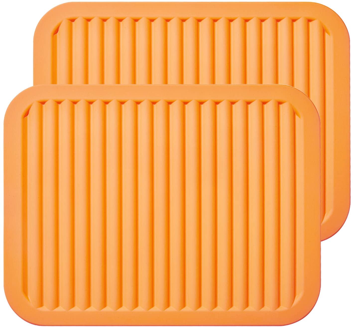 Spoon Rest 2 Set ME.FAN Silicone Trivets 9 x 12 Silicone Potholder Hot Pads Large Coasters Orange Kitchen Table Mat Silicone Pot Holders