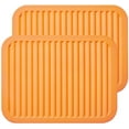 thumbnail image 1 of Silicone Trivets - 9" x 12" Silicone Potholder [2 Set ] Silicone Pot Holders - Spoon Rest - Kitchen Table Mat - Hot Pads - Large Coasters (Black), 1 of 8