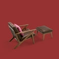 thumbnail image 4 of Omax Decor Zola Solid Wood and Fabric Upholstered Accent Armchair in Brown, 4 of 8