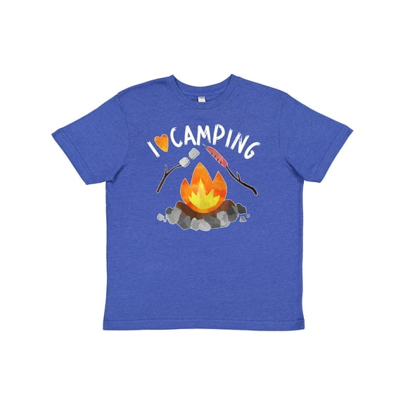 Inktastic I Love Camping Campfire, Hot Dog, Marshmallows Youth T-Shirt