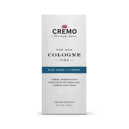 Cremo Cologne for Men No 4 Blue Cedar and Cypress 3.4 oz