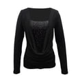 thumbnail image 1 of Womens Athletic Tops Long Sleeve Compression Shirt Women Short Sleeve T Shirts Womens Long T Shirts Pack Sleeved Sleeves Women Loose Workout Shirt And Set Black S, 1 of 2