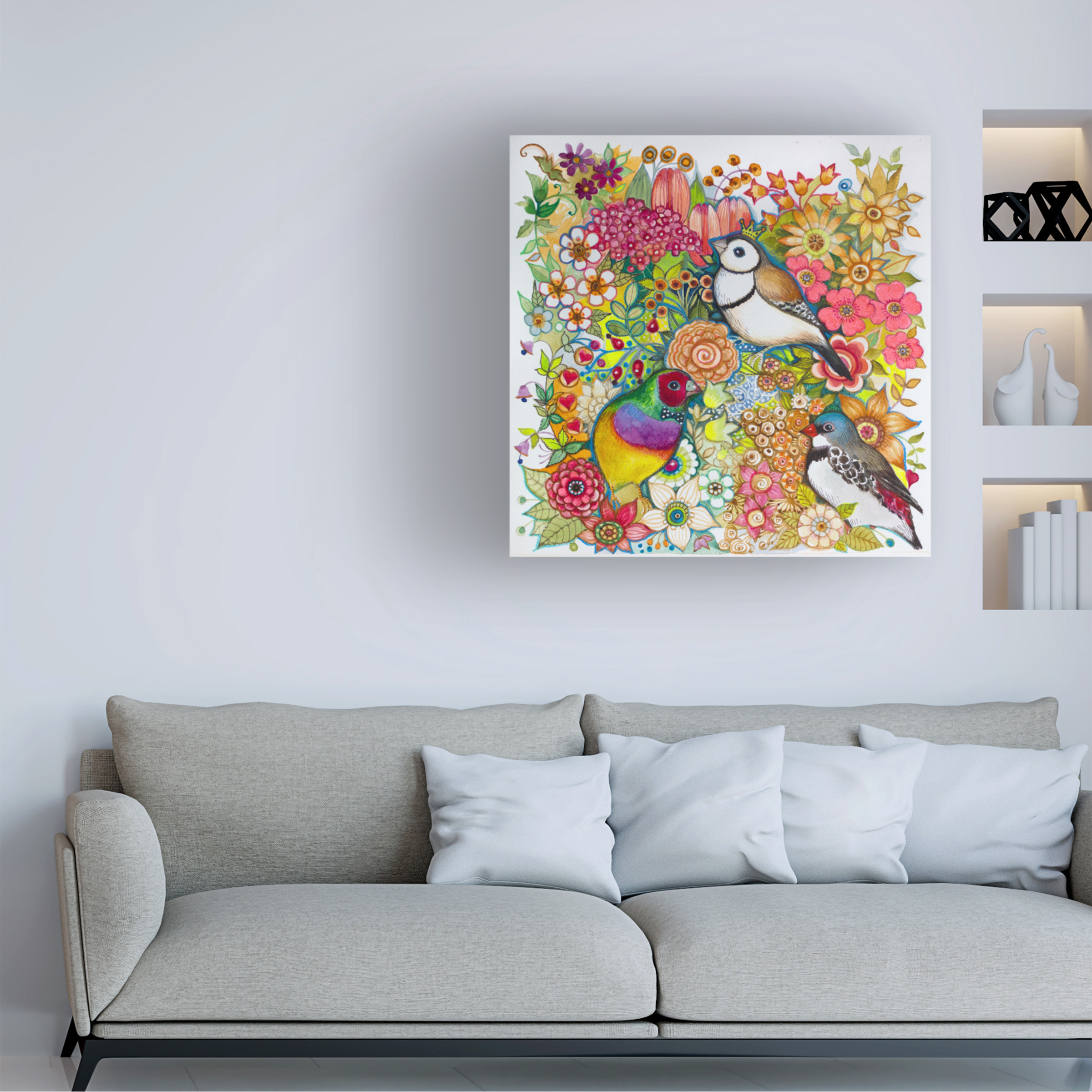 Trademark Fine Art 'Exotic Birds' Canvas Art by Oxana Ziaka