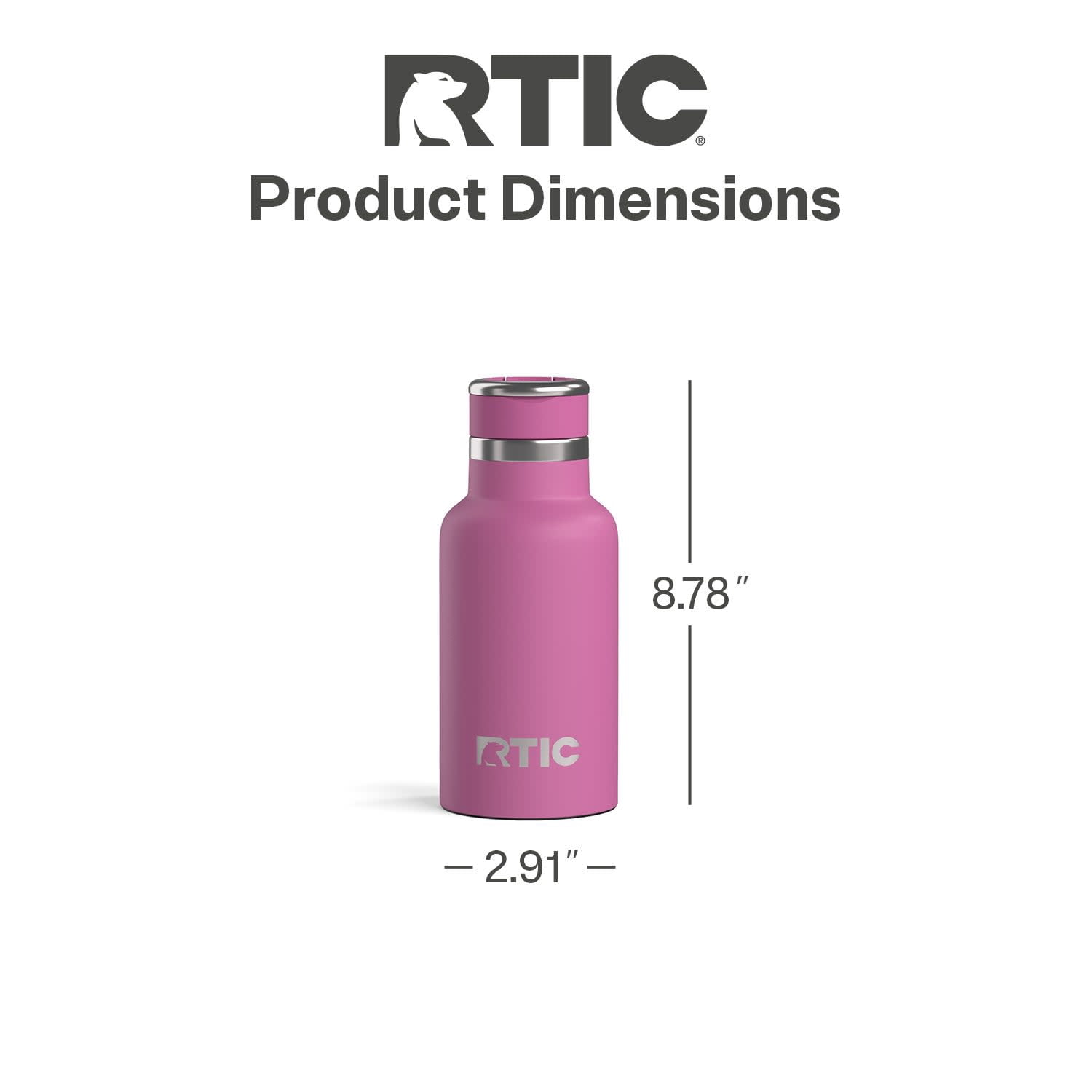 RTIC 12 oz Ceramic Lined Insulated Journey Water Bottle, Leak-Proof Lid, Orchid