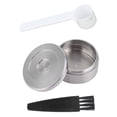 thumbnail image 3 of Filtres à Café, Capsules de Café Réutilisables en Acier Inoxydable Facile à Nettoyer Sûr et Durable Facile à Utiliser avec une Brosse à Cuillère pour Dosette de Café pour Machine à Café, 3 of 8