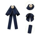 thumbnail image 6 of Segolike Bow Tie for Women Neck Tie Brooch Pin Collar Pin Decoration Ribbon Tie Pre Tied Bowtie for Costume Accessories School Holiday Blue, 6 of 8
