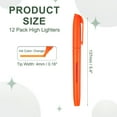 thumbnail image 2 of Orange Highlighter, 12 Pack High Lighters No Bleeds Highliters Pens Neon Clear View Bright Quick Dry Pocket Marker Pen Sticks Chisel Tip Cute for Books Office Adults Classroom, 2 of 6