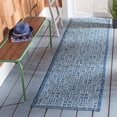thumbnail image 2 of SAFAVIEH Courtyard Neville Geometric Tiles Indoor/Outdoor Runner, 2'3" x 8', Navy/Grey, 2 of 8