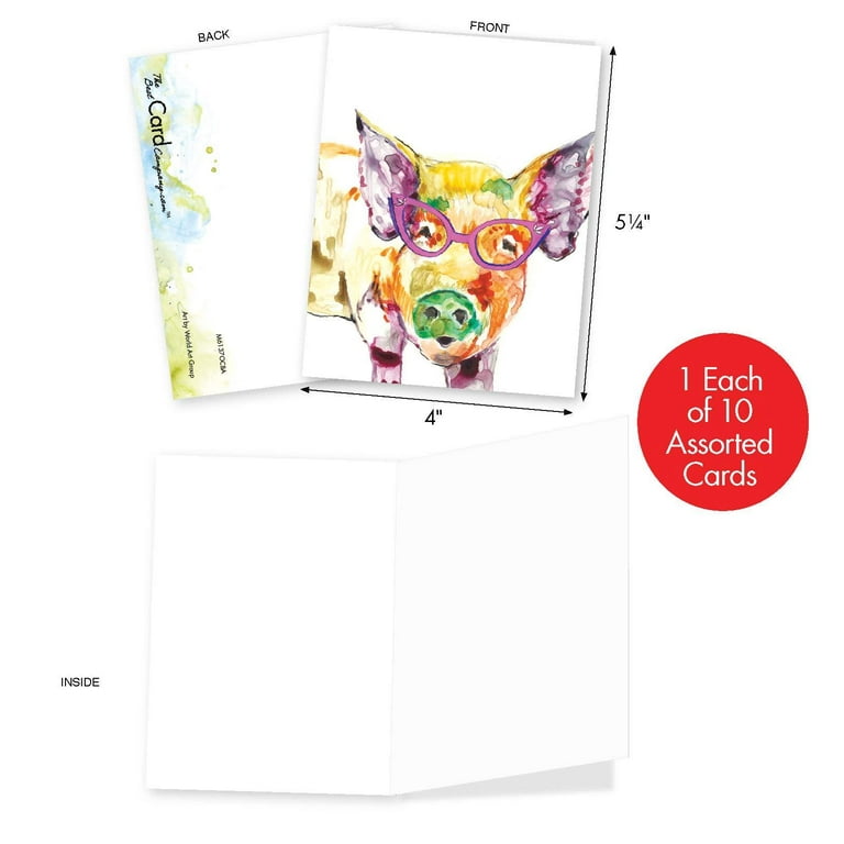 Blank Watercolor Cards with Envelopes NOT FOLDED - 30 Pack : 30