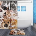 thumbnail image 2 of Coolnut Shower Curtain and Rug Set, Dog Cat Herd Polyester Waterproof Bath Curtain and Mat for Bathroom with Hooks, 72" x 72", 2 of 6
