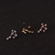 thumbnail image 5 of Pendientes de moda con doce constelaciones de circonitas, pendientes de bolas retorcidas de acero inoxidable, pendientes perforados, 5 of 5