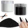thumbnail image 1 of Allstarry 2 colores polvo de purpurina para uñas, polvo blanco y negro, polvo de arena, efecto de azúcar brillante, capa de caramelo, cosmético, polvo para festivales, decoración de uñas, manualidades, 1 of 5
