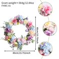 thumbnail image 3 of Artificial Easter Egg Flower Wreath - 16 Inch Spring Door Wreath with Flowers, Green Leaves, and Easter Eggs for Front Door, Wall, or Porch, 3 of 8