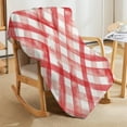 thumbnail image 3 of Plaid Red and White Flannel Fleece Throw Blanket Soft Blanket for Couch,Cozy,Warm,Lightweight,50x60 Inches, 3 of 6