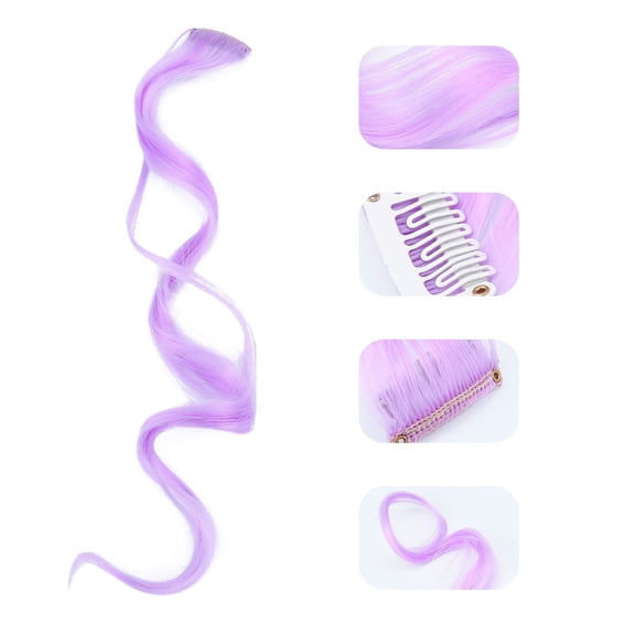 OUNONA Lavender Long Fake Hair Piece for Decoration and Parties 12Pcs