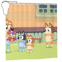 Saiise Bluey Print Shower Curtain for Bathroom,Shower Curtain Set with Hooks for Home, Bathroom Decor Waterproof Fabric,72x72