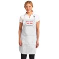 thumbnail image 1 of Personalized Apron Add a Name Embroidered Design Add Your Own Name Full-Length Apron with 3-Pockets (22W x 30L) (White), 1 of 4