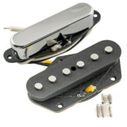 Musiclily Pro TL-50S Alnico 5 Single Coil Neck Bridge Pickups Set for Tele Style Electric Guitar, Chrome