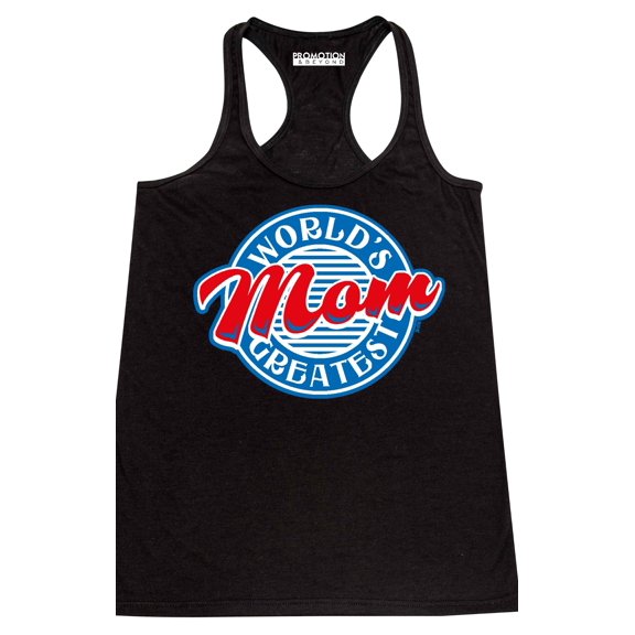 P&B World's Greatest Mom Funny Women's Tank Top, Black, XL