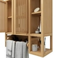 thumbnail image 3 of Resenkos Wall-Mounted Bamboo Toilet Storage Cabinet, Large-Capacity Bathroom Storage Box, 3 of 12