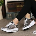 thumbnail image 6 of 2025 Clearance! Clearance under $5 JINMGG Sneakers for Women Plus Clearance Women's Ladies Wedges Sneakers Sequins Shake Shoes Fashion Girls Sport Shoes Silver 40, 6 of 8