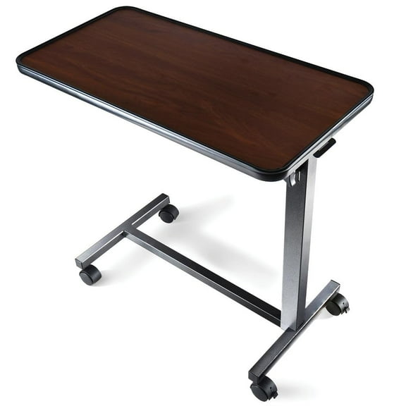 JessieMal Adjustable Overbed Bedside Table with Wheels Bed Desk Over Bed with Wheels Hospital Table for Hospital and Home Use