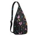thumbnail image 1 of Tropical Butterfly Sling Backpack – Artistic & Fashionable Crossbody Shoulder Bag, MultiLayer Storage for Outdoor Adventures, Commuting & Photography, 1 of 4