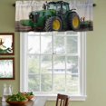 thumbnail image 3 of Farm Tractor Curtain Valances for Windows, Kitchen Valance Window Treatments Panel 2 Pack, Green Truck Country Rustic Field Harvester Rod Pocket Short Curtains for Bathroom Bedroom 42 x 12 Inch, 3 of 8