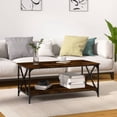 thumbnail image 1 of vidaXL Coffee Table Smoked Oak 100x50x45 cm Engineered Wood and Iron, 1 of 5