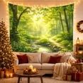 thumbnail image 3 of Sun-Dappled Forest Stream with Winding Path, Serene Illustration for Nature Lovers, Forest Landscape Wall Art, Housewarming Gift Tapestry Wall Hanging for Bedroom and Living Room, 3 of 7