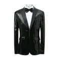 thumbnail image 4 of Dpytoraw Men's Sequined Jacket Pants Suit Tuxedo Party Dance Wedding Sequined Tuxedo One Button Jacket Set, 4 of 5