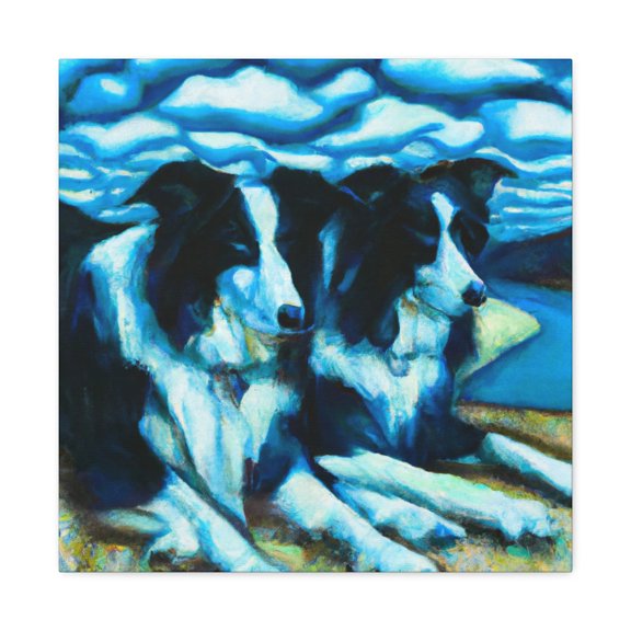Frolicking Border Collie - Canvas