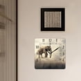 thumbnail image 3 of 14 Inch Wall Clock Battery Operated Square Clock Decorative for Office, Kitchen, Outdoor, Living Room，Elephant Walking on Rope Creative, 3 of 4