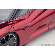 McLaren Speedtail Volcano Red Metallic with Black Top and Suitcase Accessories 1 18 Model Car by Autoart