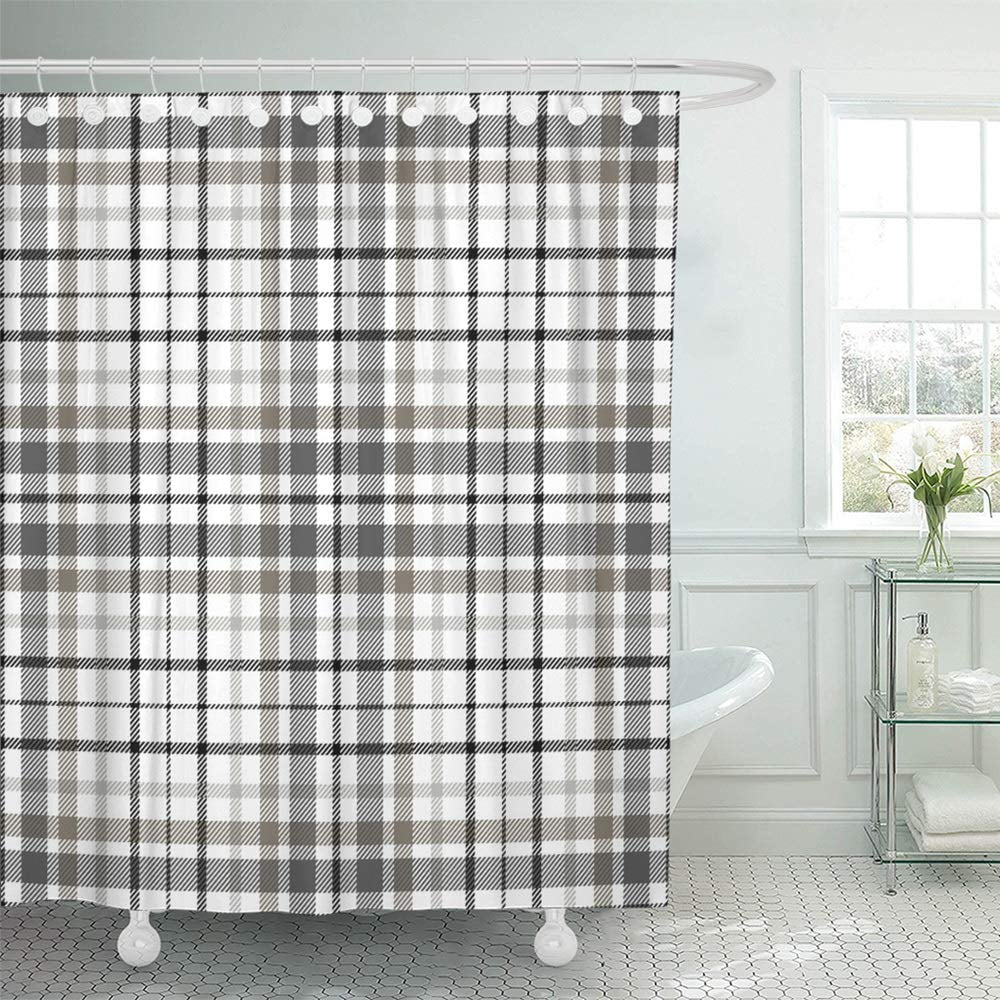 PKNMT Beige Border Tartan Plaid Pattern Traditional Checkered for