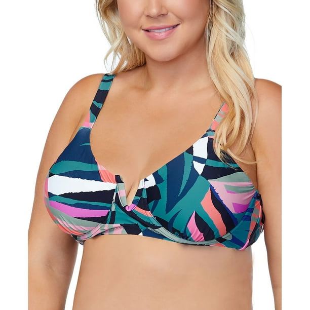 Raisins Curve BLACK Plus Size Byron Crystal Cove Printed Bikini Swim