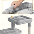 thumbnail image 4 of Cat Tree for Indoor Cats, 42in Cat Tower Condo with Oversized Plush Perch, Sisal-Covered Scratching Posts & Ramp, Dangling Ball for Cats Kittens Pets, Light Gray, 4 of 5
