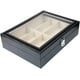 thumbnail image 2 of Caja de vasos para 8 vasos, con vitrina de cristal, piel artificial 35x2x8cm, 2 of 6