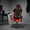 thumbnail image 6 of Gaming Chair Racing Office Chair Massage Swivel Chair High Back PU Leather Executive Rolling Task Adjustable Computer Chair with Lumbar Support Headrest Armrest Desk Chair for Adults Women, Red, 6 of 7