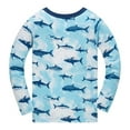 thumbnail image 5 of WOYY Infant Boys Pajama Set Shark Print Long Sleeve Top Pants Loungewear, Sizes 18-24M, 5 of 7