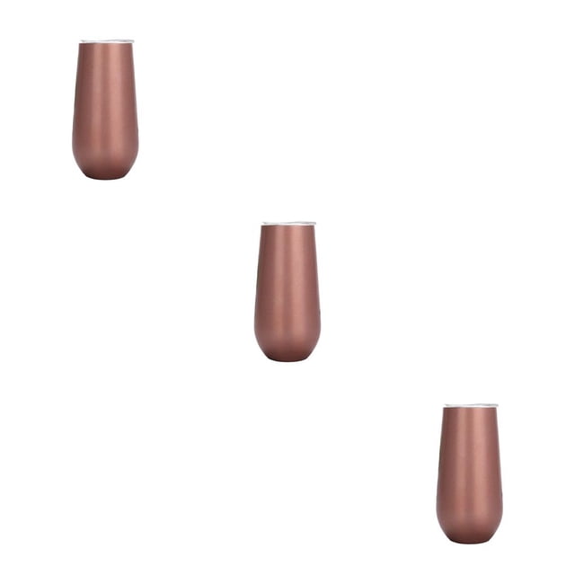 Bewildely Copas de cóctel Suministros para el hogar Capas dobles Mantener caliente Frío Copa de champán sin costuras Vaso de vino de 6 OZ Oro Type1 NO1