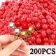 thumbnail image 2 of 200/100/50 piezas de bayas de Navidad de simulación de bayas artificiales, flores rojas, plantas de cereza, decoración para el hogar, fiesta de Navidad, bricolaje, 2 of 5