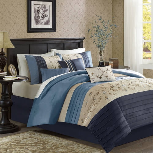 Home Essence Monroe 7 Piece Embroidered Comforter Set - Walmart.com