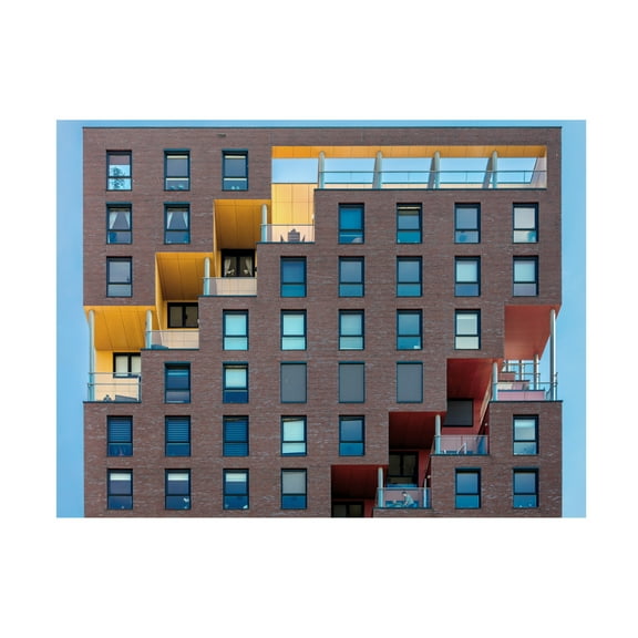 Canvas Wall Art - Theo Luycx 'Yellow-Red In Wall' Wall Art for Living Room, Bedroom, or Office Décor by Trademark Fine Art - 19 x 14 Inches