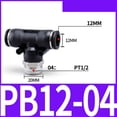 thumbnail image 2 of 1 pieza PB Conector de manguera de acoplamiento rápido neumático Cambia de hilo macho 1/8 "3/8" 1/2 "1/4" Accesorios de compresor de aire 4 6 8 10 mm, 2 of 8