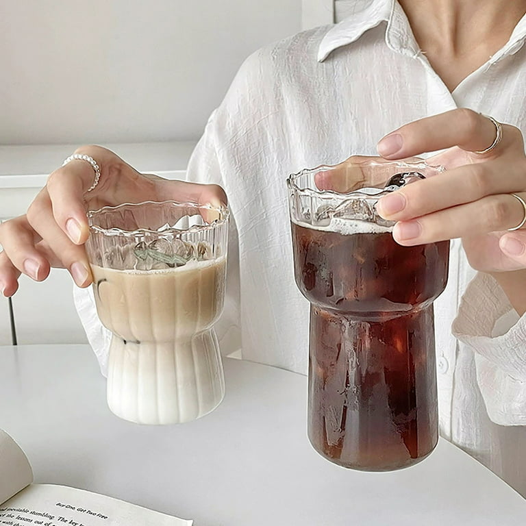 Coffee, Iced Coffee Glass,aesthetic Glass, Mason Jar Mug, Iced